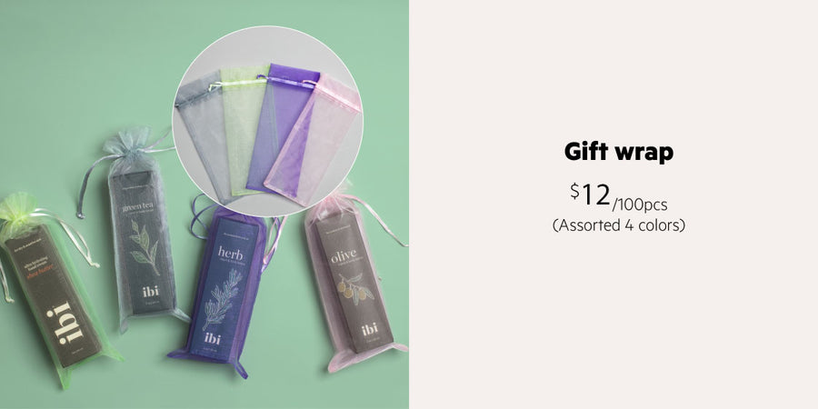 Gift wrapping mesh bag for lotion