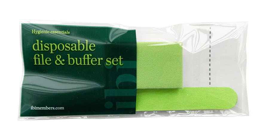 Disposable green small file & medium buffer set