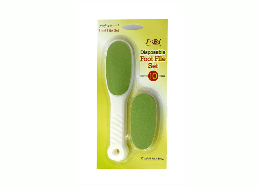 Disposable green foot file set with replaceable pad